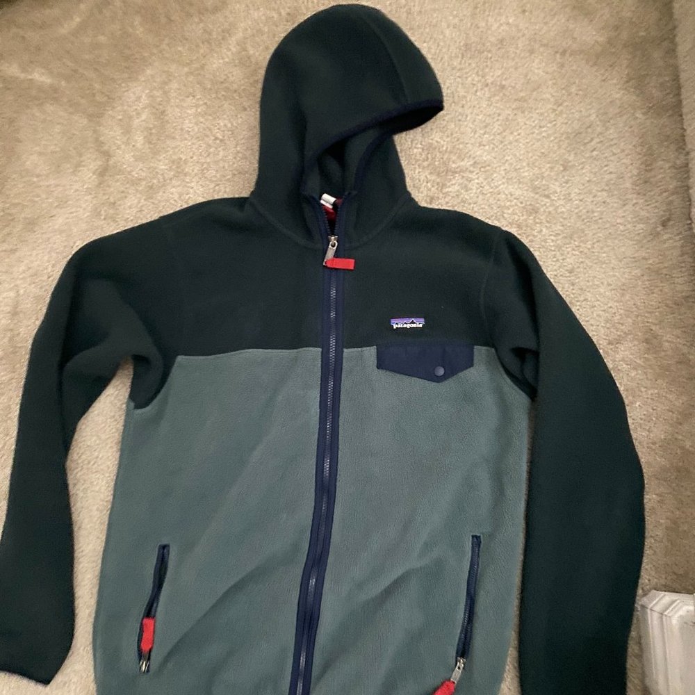 Patagonia Men's Fleece Northern Green Hooded Zip Up